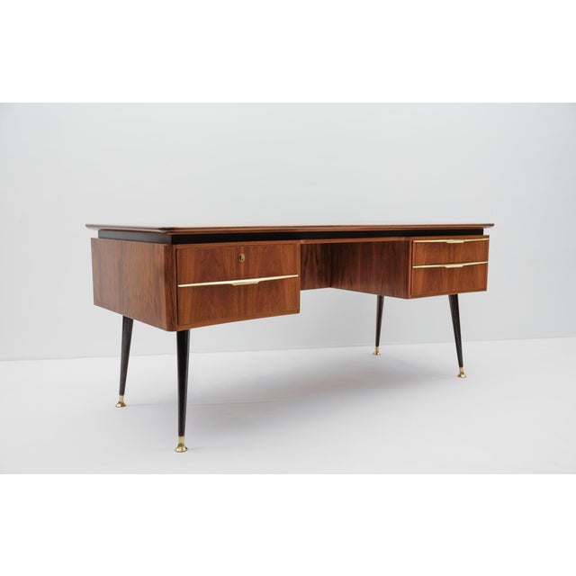 Good condition with minor signs of wear, see pictures. Unfortunately, the key for the drawer is missing, but it is open.