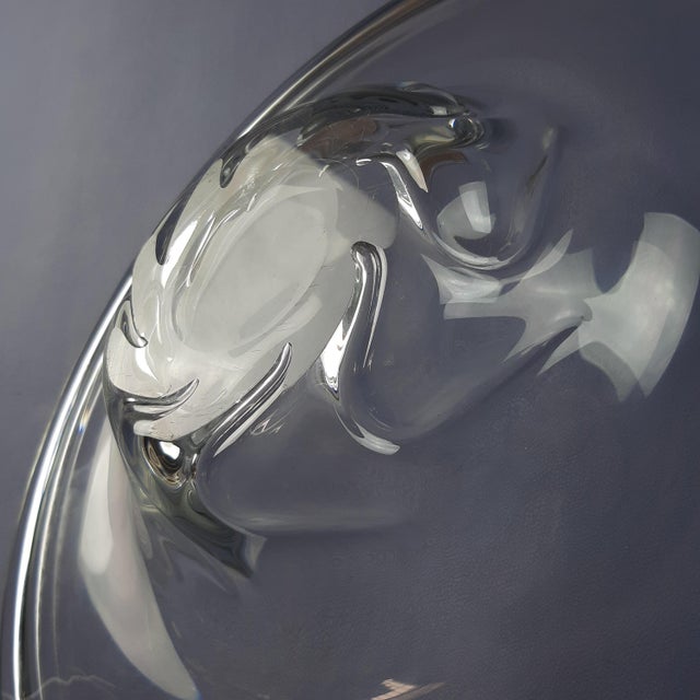 Transparent Glass Centerpiece from Daum, France, 1970s For Sale - Image 9 of 15