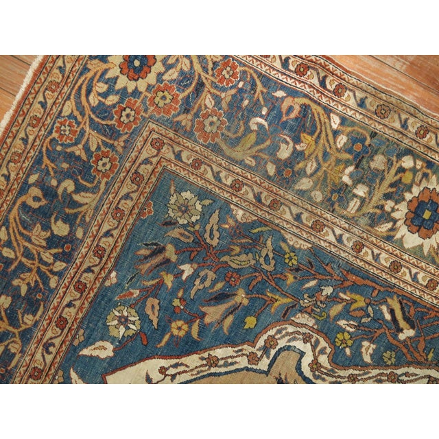 Blue 19th Century Hadji Jali Li Prayer Niche Rug - 4'2" x 6'2" For Sale - Image 8 of 10
