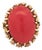 1950s 18k Yellow Gold Coral Ring, Size 6.5 For Sale