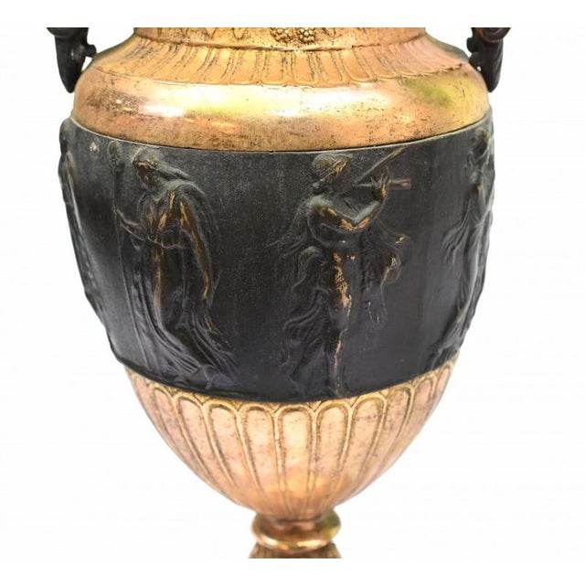 You are viewing a pair of antique gilt and bronze urns in the manner of thomas hope the look is high regency with a...