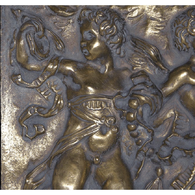 Embossed Bronze Tile with Dancing Cupids attributed to Leonardo Da Vinci For Sale - Image 5 of 8