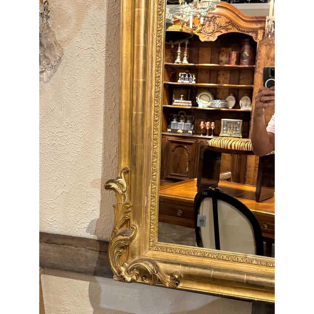 Wood 19th C. French Louis XVI Giltwood Mirror For Sale - Image 7 of 7