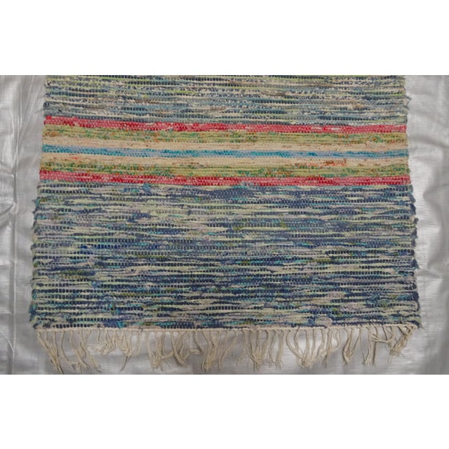 A hand made rag rug found at a state auction on Dalarna Sweden
