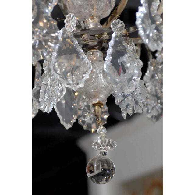 Metal 1860s French Baroque Revival Six-Light Crystal Chandelier from a Church For Sale - Image 7 of 10