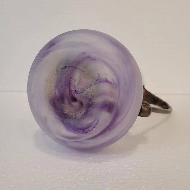 Violet Glass Jug with Gilt Decorations, France, 1980s For Sale - Image 15 of 17