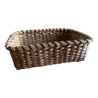 A Antique Pennsylvania Rectangular Splint Oak or Ash Basket, Circa 1900 For Sale