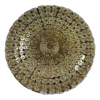 Austrian Crystal Flowers Ceiling Lamp by H. Richter, 1950s For Sale