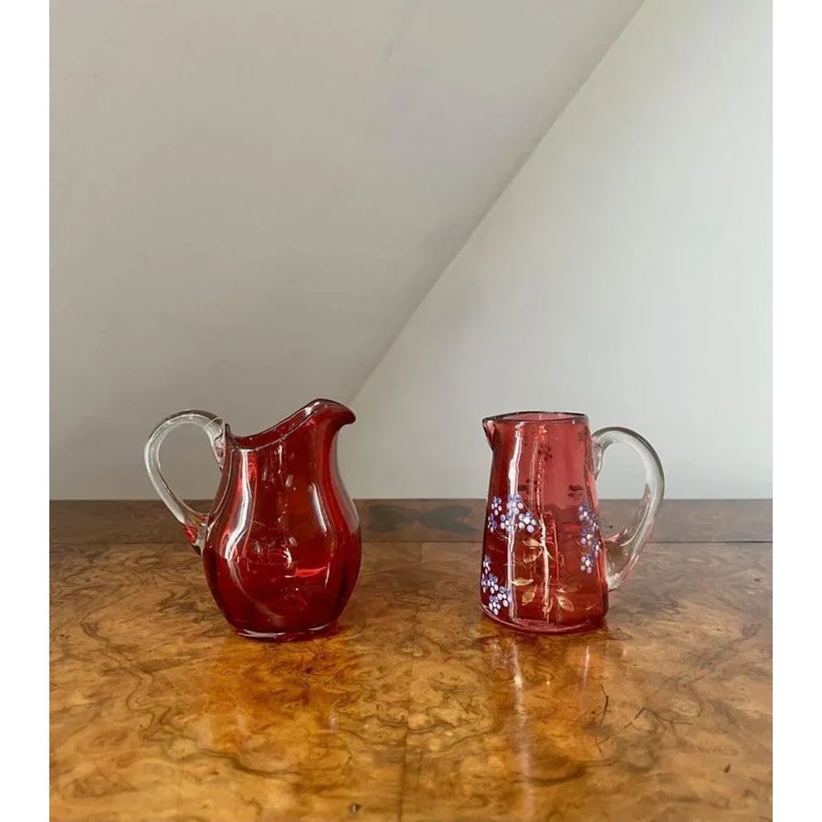 Antique Victorian Cranberry Glasses, 1880, Set of 18 | Chairish