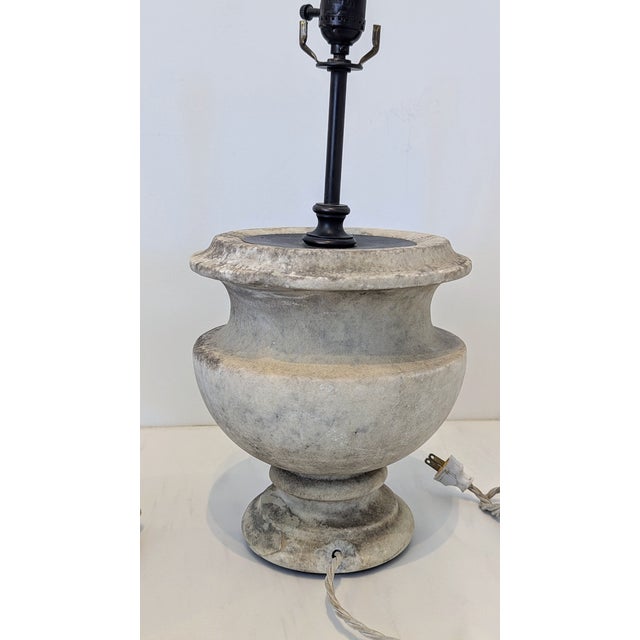 Early 20th Century Brutalist Stone-Textured Sculptural Urn Shaped Lamp Base For Sale - Image 5 of 10