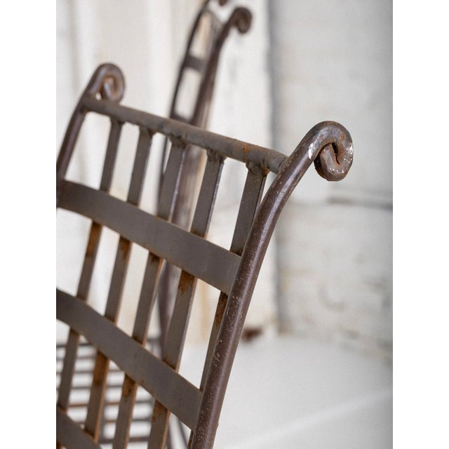 Brown Florentine Style Wrought Iron Garden Chairs - A Set of 5 For Sale - Image 8 of 9