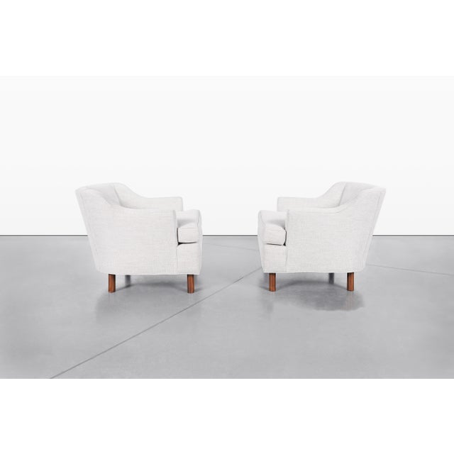 1960s Mid-Century Modern Walnut Lounge Chairs For Sale - Image 4 of 14