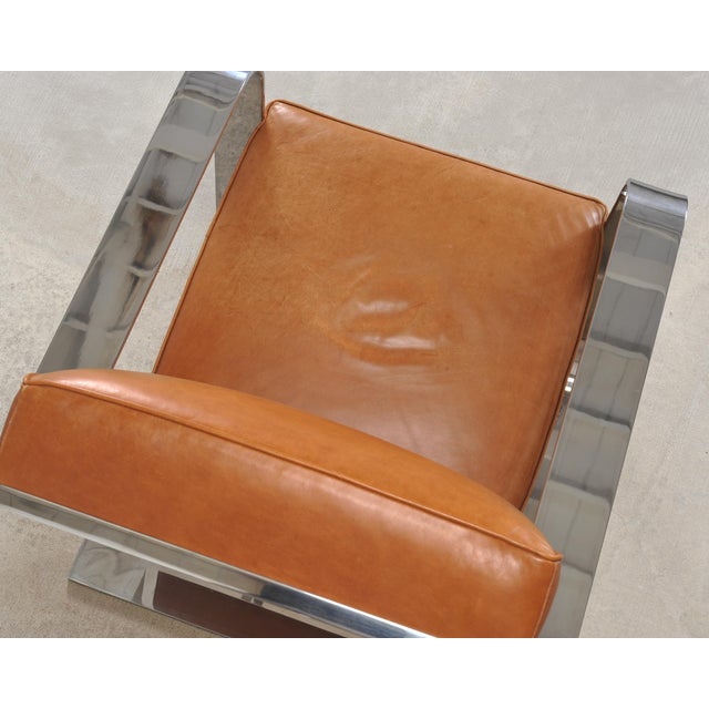 Metal Ralph Lauren Modern Penthouse Chrome and Leather Lounge Chair For Sale - Image 7 of 18