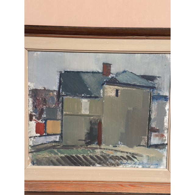 Gustav‑adolf Johansson, Sage House, 1950s, Oil Painting on Canvas, Framed For Sale - Image 15 of 18
