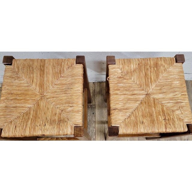 Rush Seat Bath & Body Works Bar Stools - Pair For Sale In Kansas City - Image 6 of 12