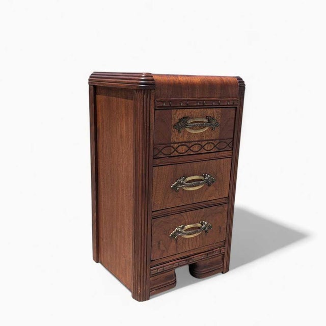 1930s Art Deco Waterfall Nightstand For Sale - Image 11 of 14
