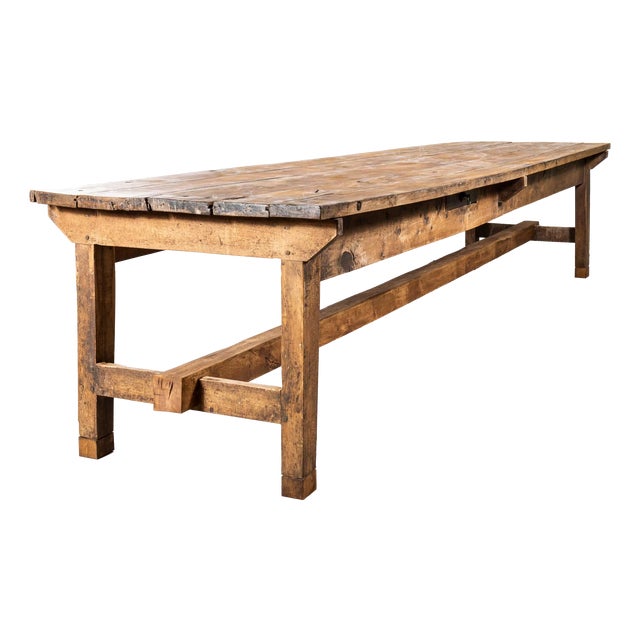 Large French Farmhouse Table, 1940s For Sale