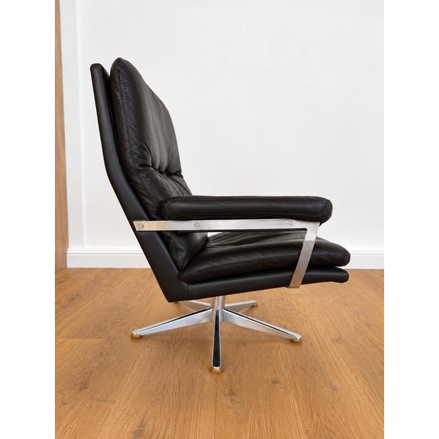 Mid-Century Danish Leather Lounge Chair by Werner Langenfeld, 1970s For Sale - Image 4 of 13