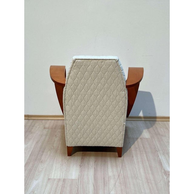 Cream Spanish Club Chair in Beech and Plywood, 1990s For Sale - Image 8 of 18