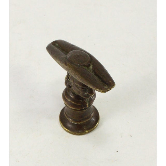 Bronze 18th / 19th C. Apothecary Bronze Masher Pestle, Figural With Man in Bicorn Hat For Sale - Image 8 of 16