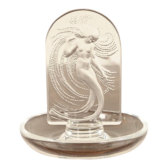 Lalique "Naiade" Art Deco Crystal Ring Dish For Sale