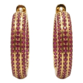 Natural 18k Gold Ruby 1.51ct Stud Earrings, Timeless Elegance For Sale