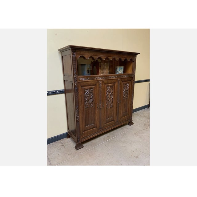 Antique Neo-Gothic Bookcase, 1880s For Sale - Image 4 of 9