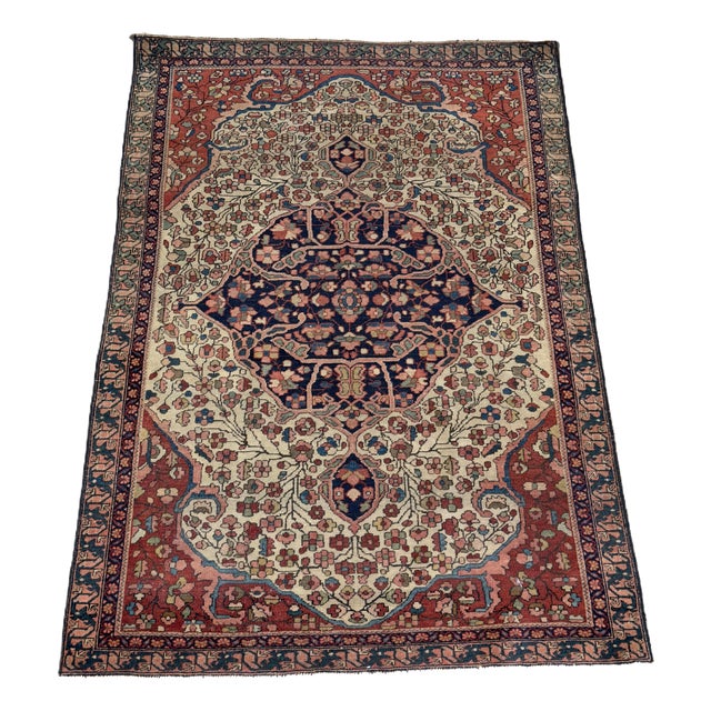 Sarouk Floral Medallion Rug by Ignoto for Ignoto For Sale