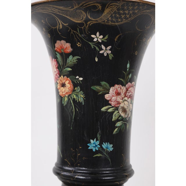 Mid 20th Century Vase Lamp With Gold and Ochre Details Featuring Multiple Famille Roses For Sale - Image 5 of 13
