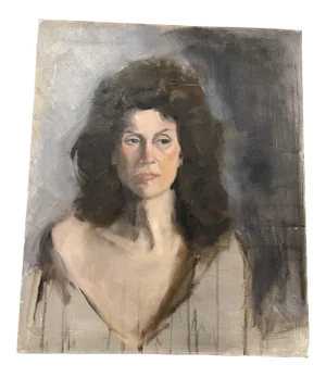 Mid 20th Century Portrait Oil Painting of a Woman
