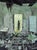 Lazareto by Nadezda | Oil on panel depicting a figure in a dilapidated room with ghostly figures. For Sale