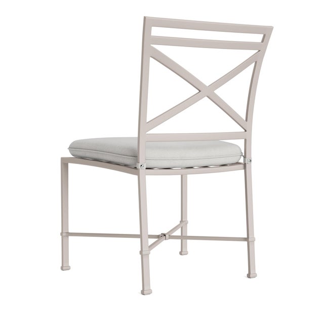 Not Yet Made - Made To Order Brown Jordan Venetian Side Chair, Dove frame with Fusion Dove fabric For Sale - Image 5 of 11