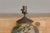 1920s Green Pottery Table Lamp with Raised Floral Motif on Wooden Base, Wired For Sale - Image 11 of 12