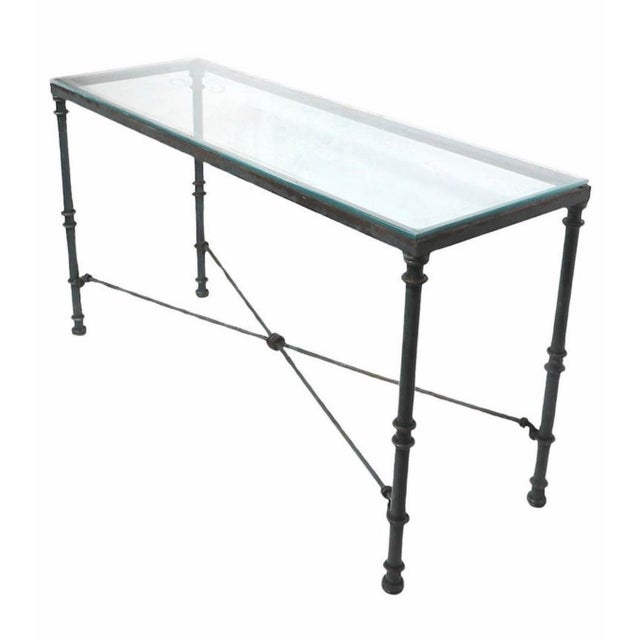 Mid-Century Modern 1970s Giacometti Style Wrought Iron Console Table For Sale - Image 3 of 9