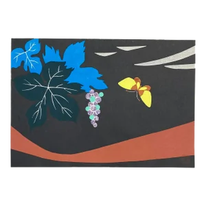 1960s Kiyoshi Nagai Grape Japanese Woodblock