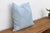 Coastal Powder Blue Jaipur Blockprint Linen Pillow Cover For Sale - Image 3 of 7