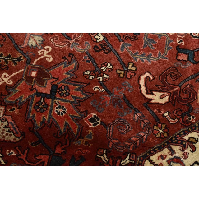1990s Heriz Rug 9’10” X 12’4” Red Wool Traditional Hand-Knotted Oriental Carpet For Sale - Image 5 of 15