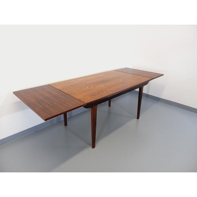 Vintage Scandinavian Dining Table in Rosewood with Extensions, 1960s For Sale - Image 13 of 16
