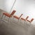 Metal Art Deco to Streamline Modern Railroad Dining Car Chairs in Stainless Steel & Orange Abstract Upholstery For Sale - Image 7 of 12