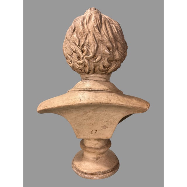 Early 20th Century Vintage 15.5" Chalkware Figural Profile Statue Sculpture Bust of Mark Twain For Sale - Image 5 of 9