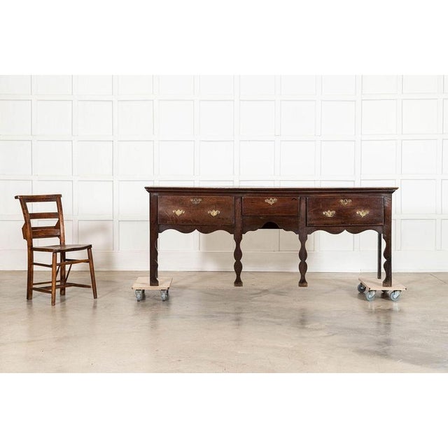 Large 19th Century English Georgian Oak Dresser Base, 1800 For Sale - Image 3 of 15
