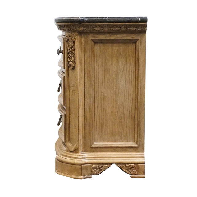 American Drew Rustic European Bleached Ash 37" Three Drawer Nightstand W. Granite Top 121-421 For Sale - Image 13 of 14