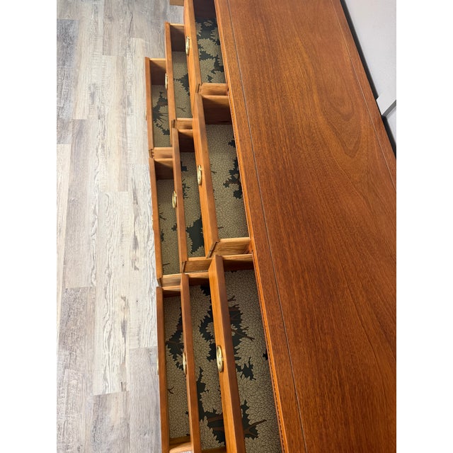 1950s Refinished Walnut Dresser by Stanley For Sale - Image 9 of 15