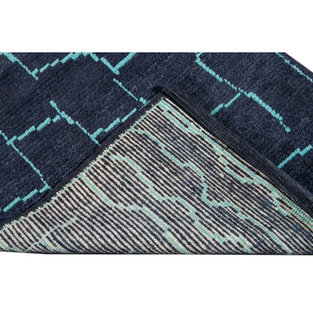 Contemporary Modern Moroccan Style Wool Runner 3 X 14 For Sale - Image 3 of 12
