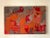 Vintage Abstract Expressionist Orange & Red Mixed Media Painting For Sale - Image 4 of 10
