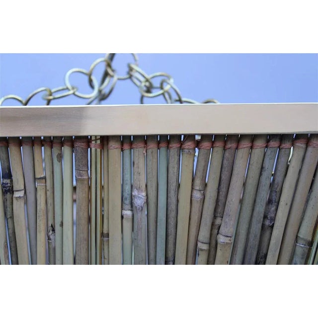 Chandelier in Brass and Bamboo, Italy, 1970s For Sale - Image 15 of 18
