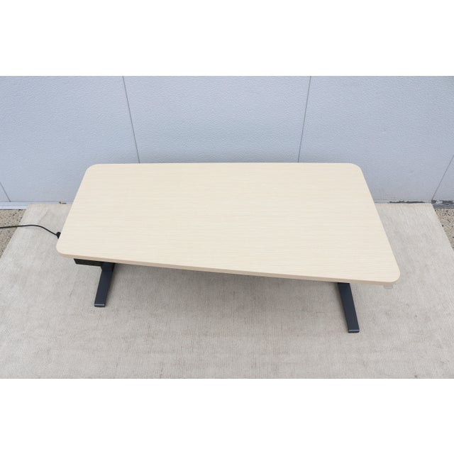 Wood Herman Miller Motia Sit-to-Stand Electric Adjustable Height Rectangle Desk Table For Sale - Image 7 of 18