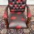 Classic English Chesterfield Office Chair in Oxblood Red For Sale - Image 6 of 8