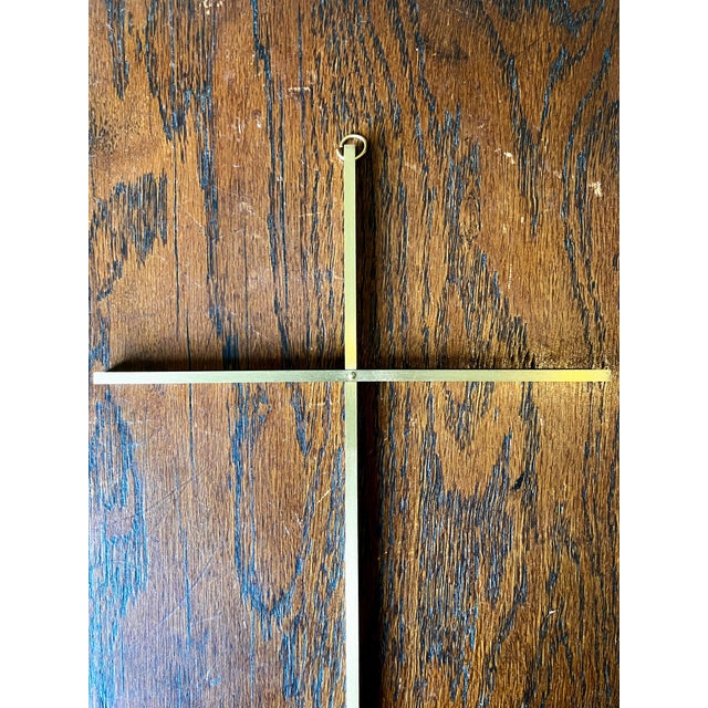 Mid-Century Minimalist Solid Brass Wall Cross For Sale - Image 4 of 13