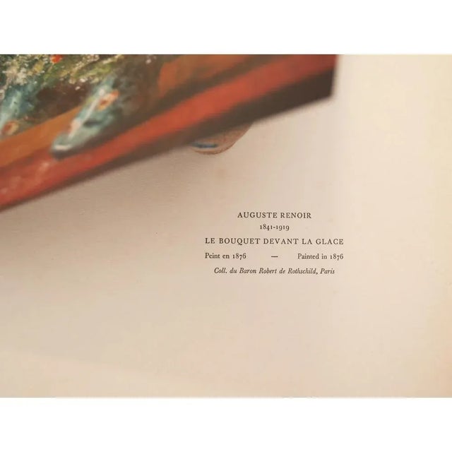 Pierre-Auguste Renoir 1940s After Auguste Renoir "Bouquet in Front of a Mirror" Original Swiss Lithograph For Sale - Image 4 of 7